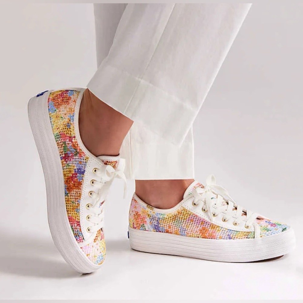 Keds x Rifle Paper Co. Triple Kick Mesh “Margaux” Lace-Up Sneakers